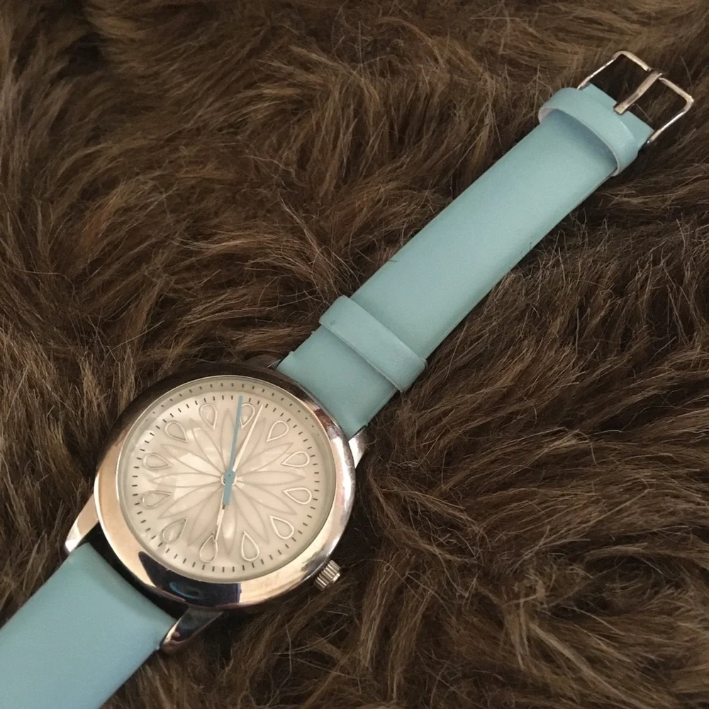 Ladies MSPCI blue faux leather band watch